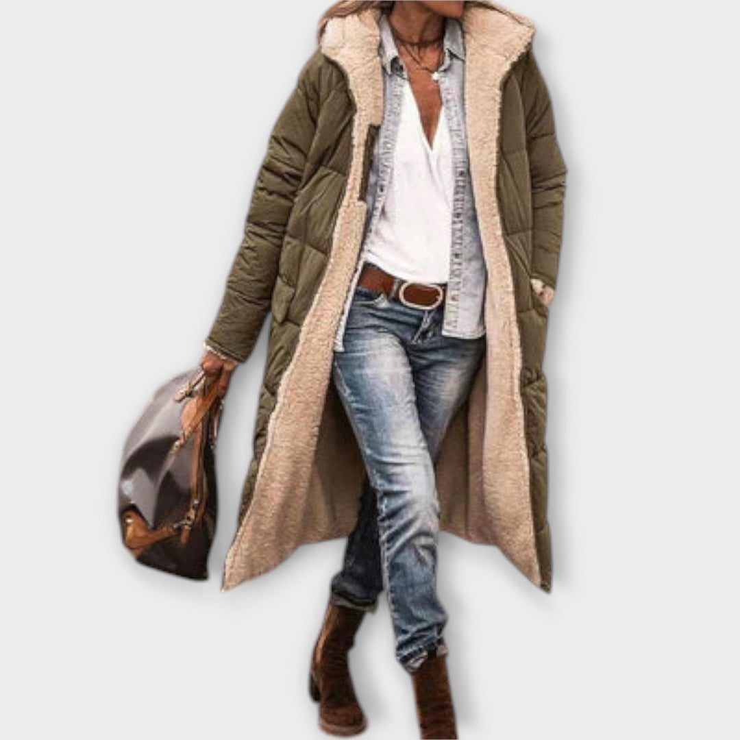 Kora - Cappotto Accogliente Foderato in Pelliccia