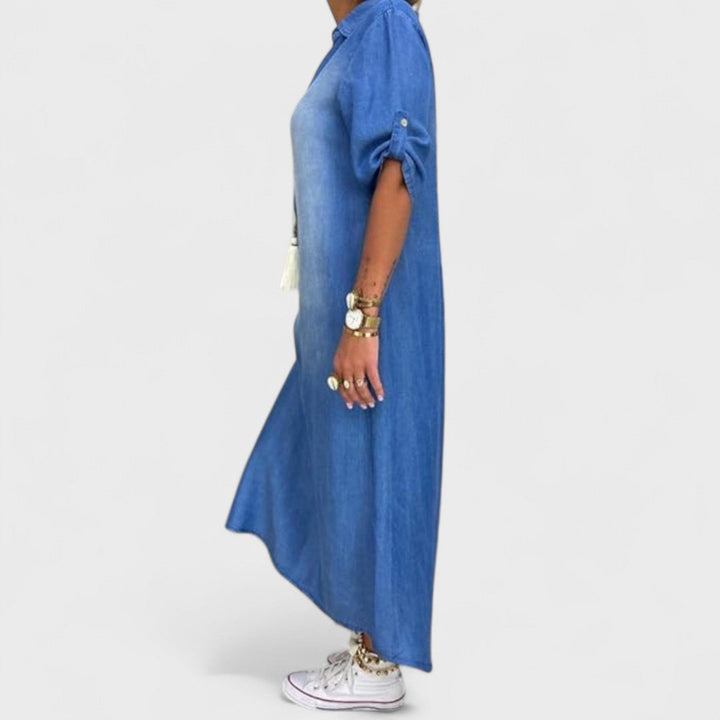 Ilse - Abito estivo con scollo a V in denim