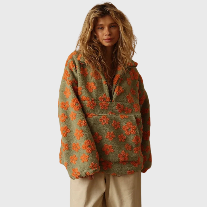 Alessia | Felpa Teddy con Fiori