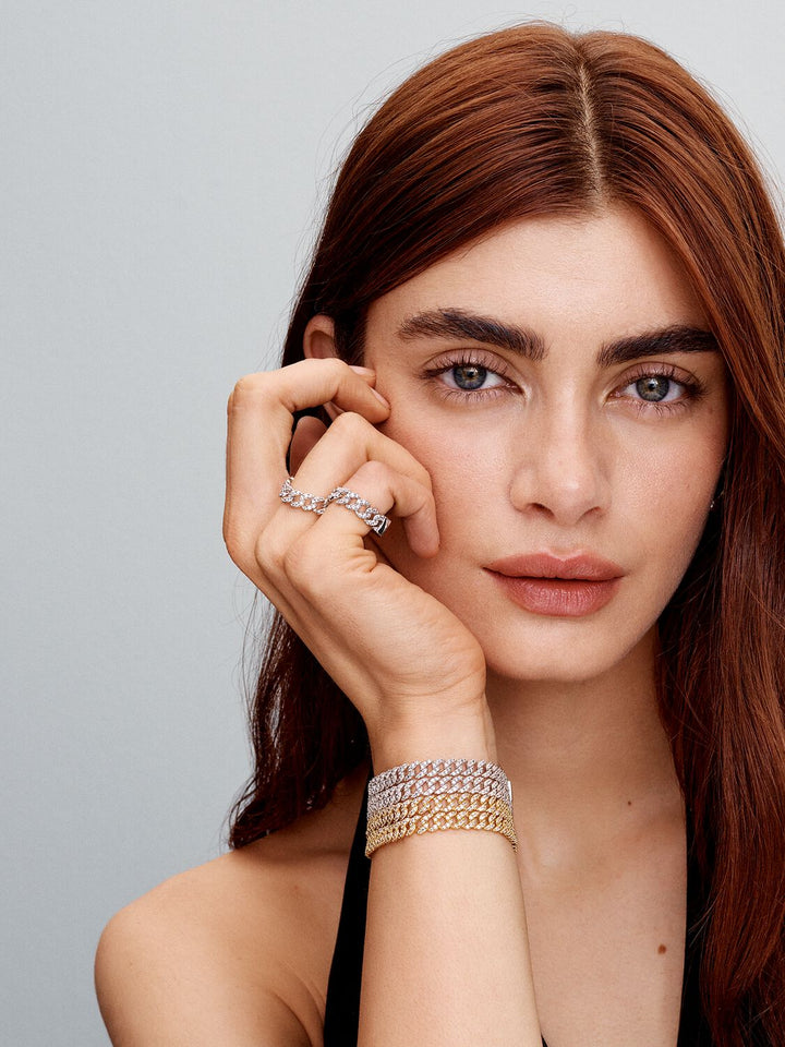 Shannelise | Bracciale Cubano Rosa in Oro 18k