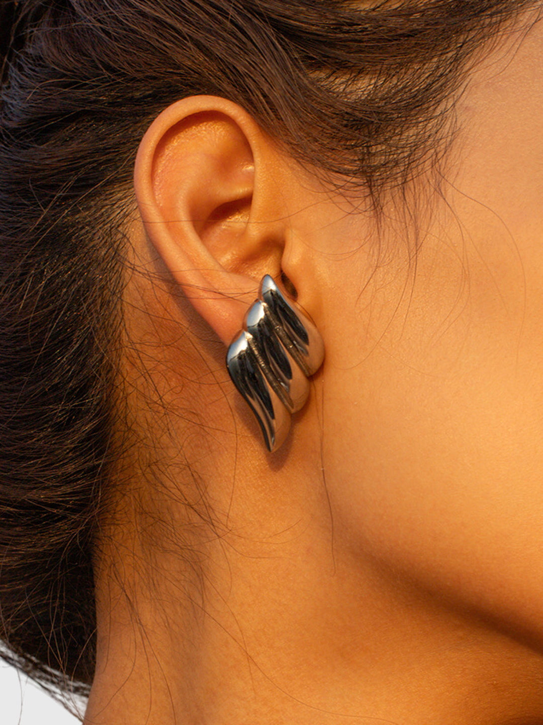 Aitana | Orecchini a Tre Strati a Forma di Ala