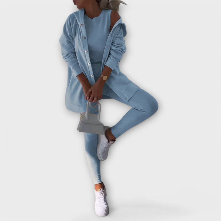 Set di tre pezzi con cardigan