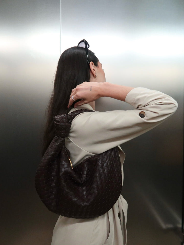 Giselle | Borsa a Spalla Media Intrecciata con Nodo