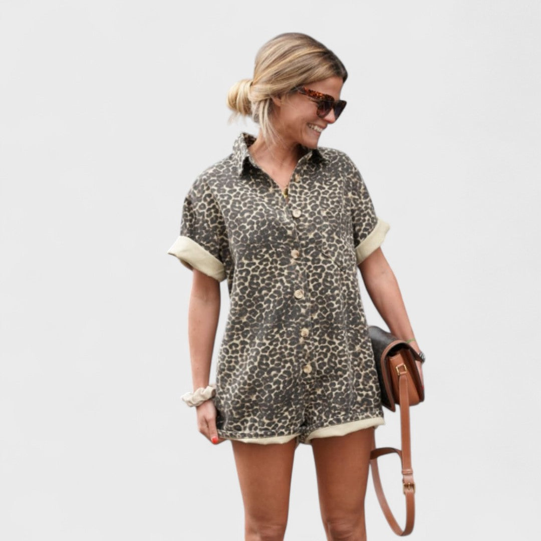 Nonette - Abito camicia con stampa leopardo