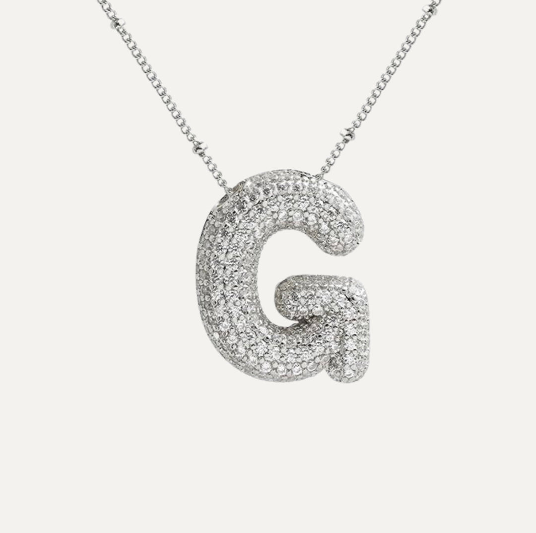 Savannah | Collana con Lettera a Bolla in Diamante