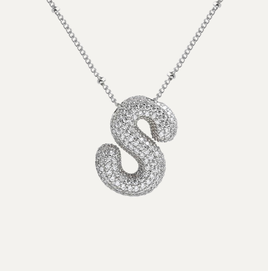 Savannah | Collana con Lettera a Bolla in Diamante