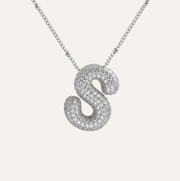 Savannah | Collana con Lettera a Bolla in Diamante