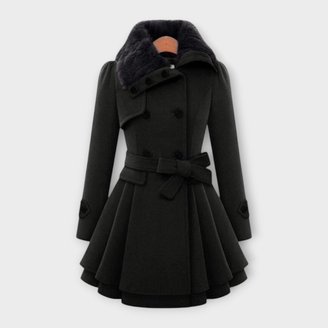 Elivara – Cappotto elegante con colletto in pelliccia