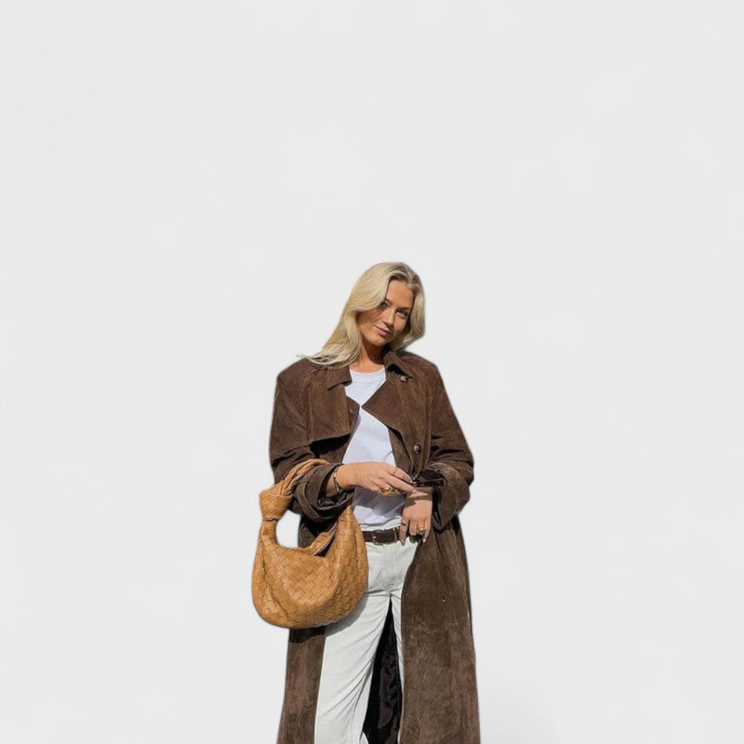 Veronika - Elegante trench coat con collo alto