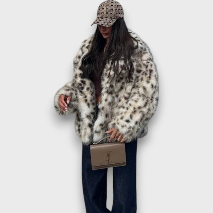 Leoline – Giacca in pelliccia sintetica con design animale