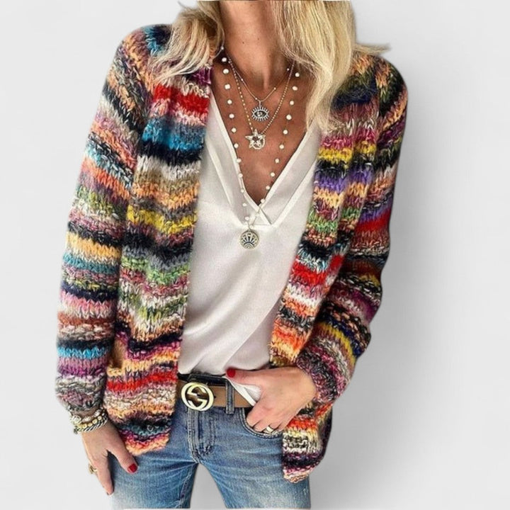 Catherine - Accogliente cardigan multicolore