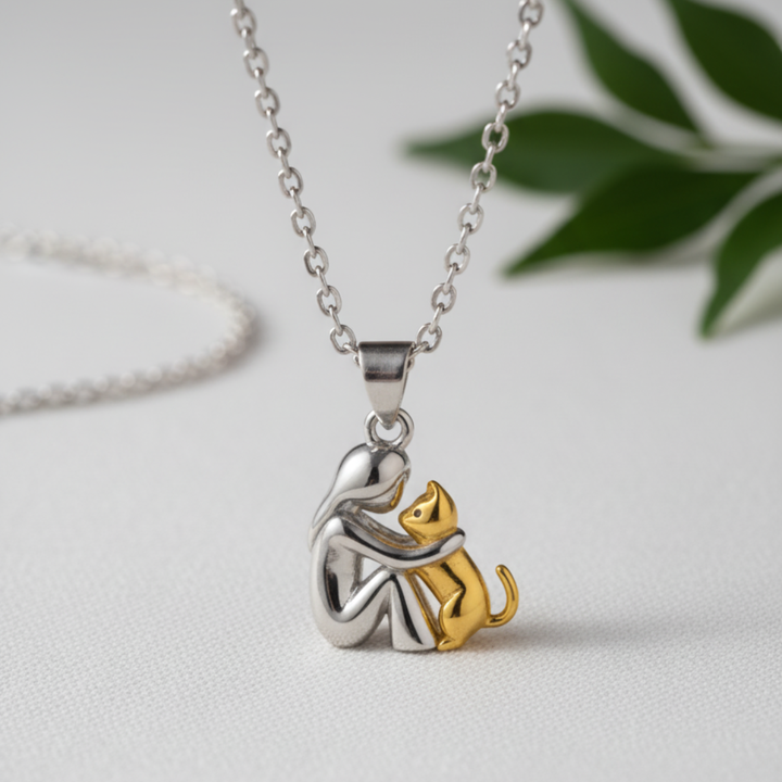 Raffaella | Collana con ciondolo a forma di gatto