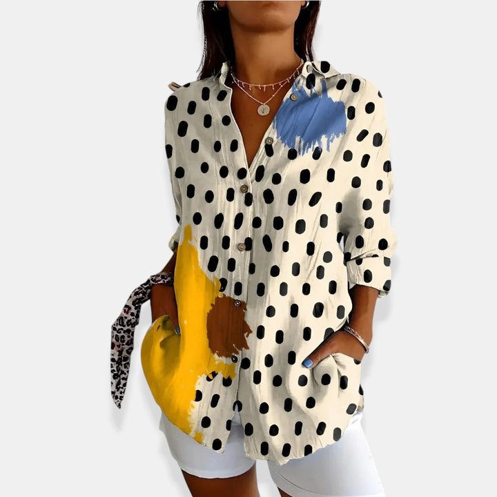 LYSSA™ | Camicetta floreale con chiusura a bottoni